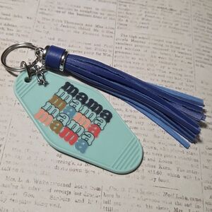 Mama Hotel Keychain With Charm And Tassle